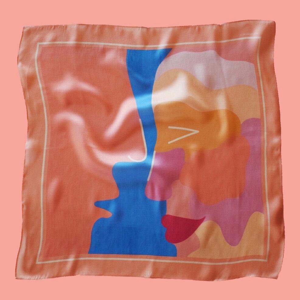 ‘KISS ME  MAN’ SILK SCARF - J I Λ atelier