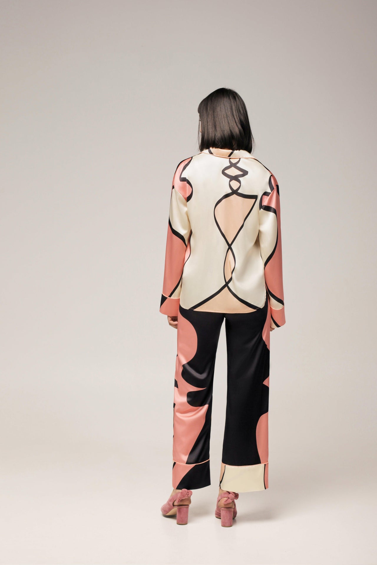 ‘CHROMOSOME’ SILK PAJAMAS - J I Λ atelier